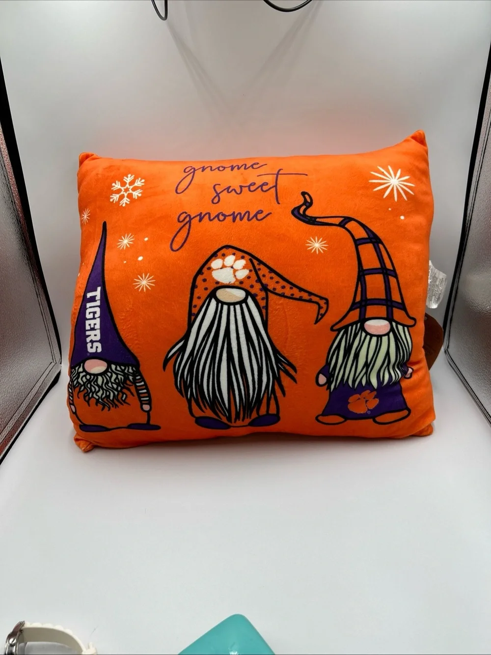 Orange 'Gnome Sweet Gnome'  Pillow - Clemson Tigers Accent